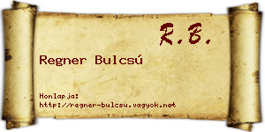 Regner Bulcsú névjegykártya